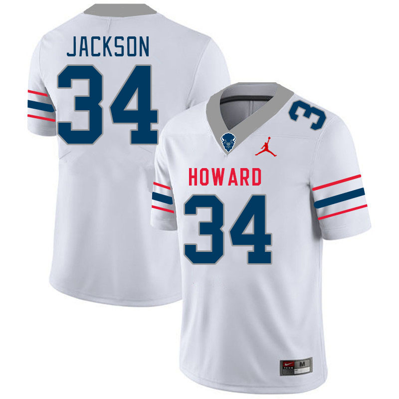 Men-Youth #34 Bryce Jackson howard Bison 2023 College Football Jerseys Stitched Sale-White